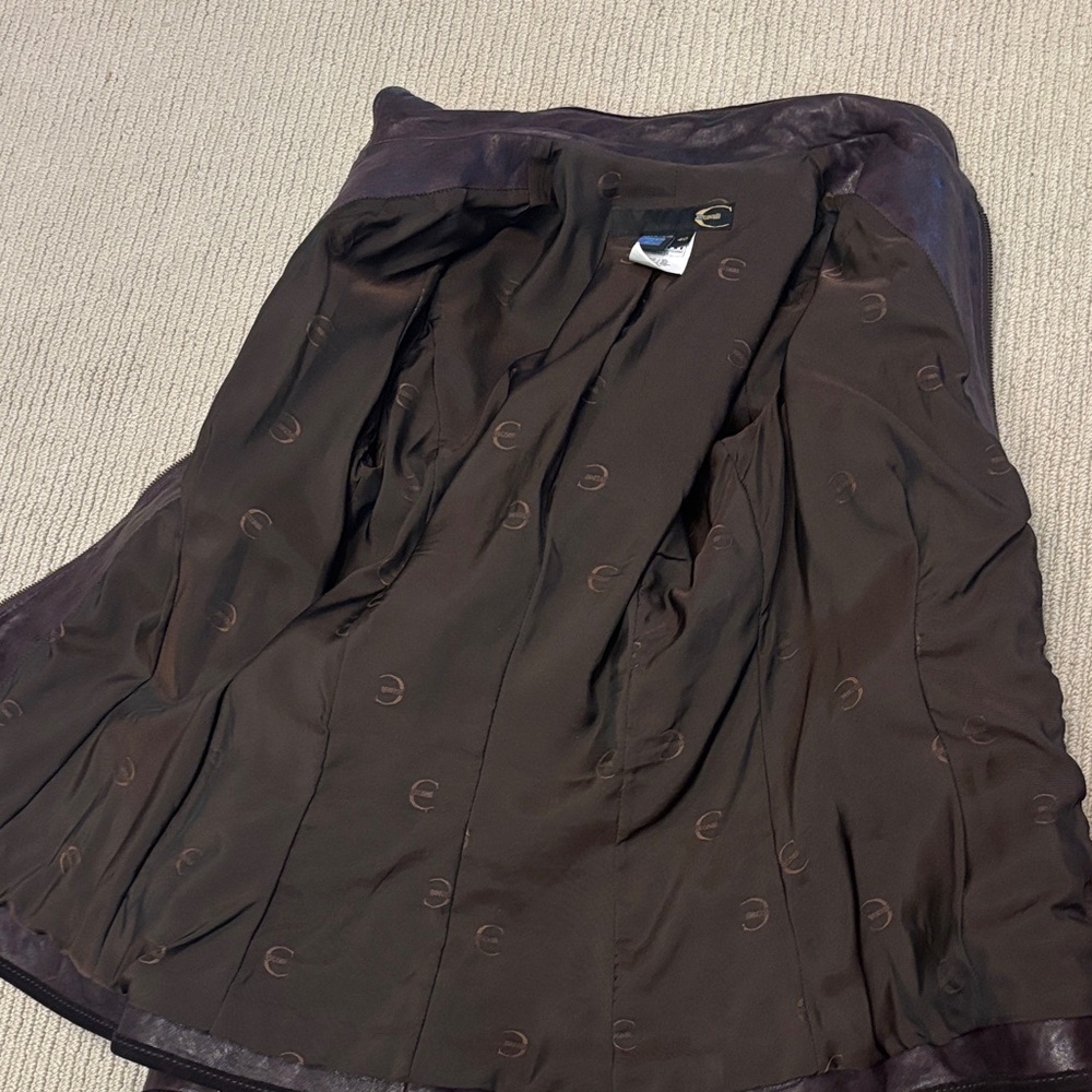 Leather A-Line Jacket- Dark Brown